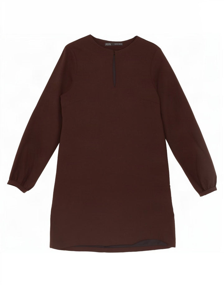 Vestido feminino Zara de manga comprida UK 14 médio preto