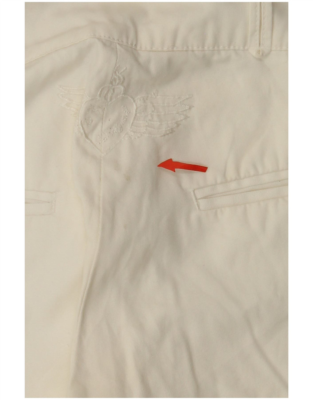 DESIGUAL Calça Chino Feminina Reta EU 38 Médio W30 L28 Algodão Branco