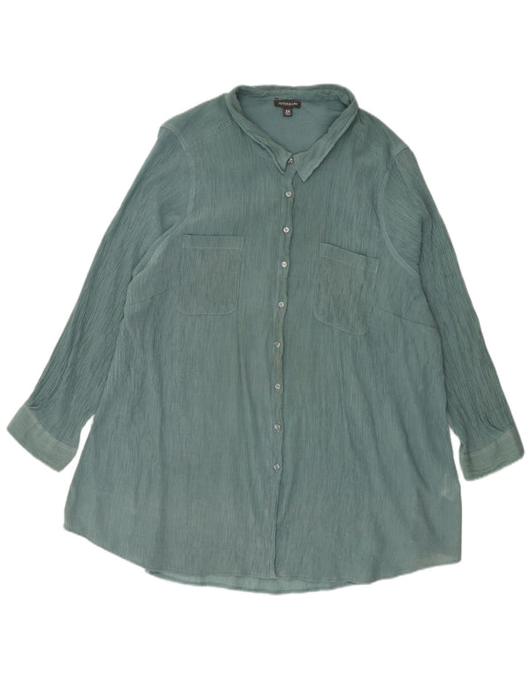 Camisa feminina Marks & Spencer Autograph Reino Unido 26 5XL viscose verde