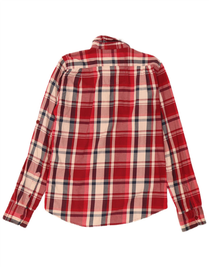 Camisa masculina Superdry grande xadrez vermelho algodão