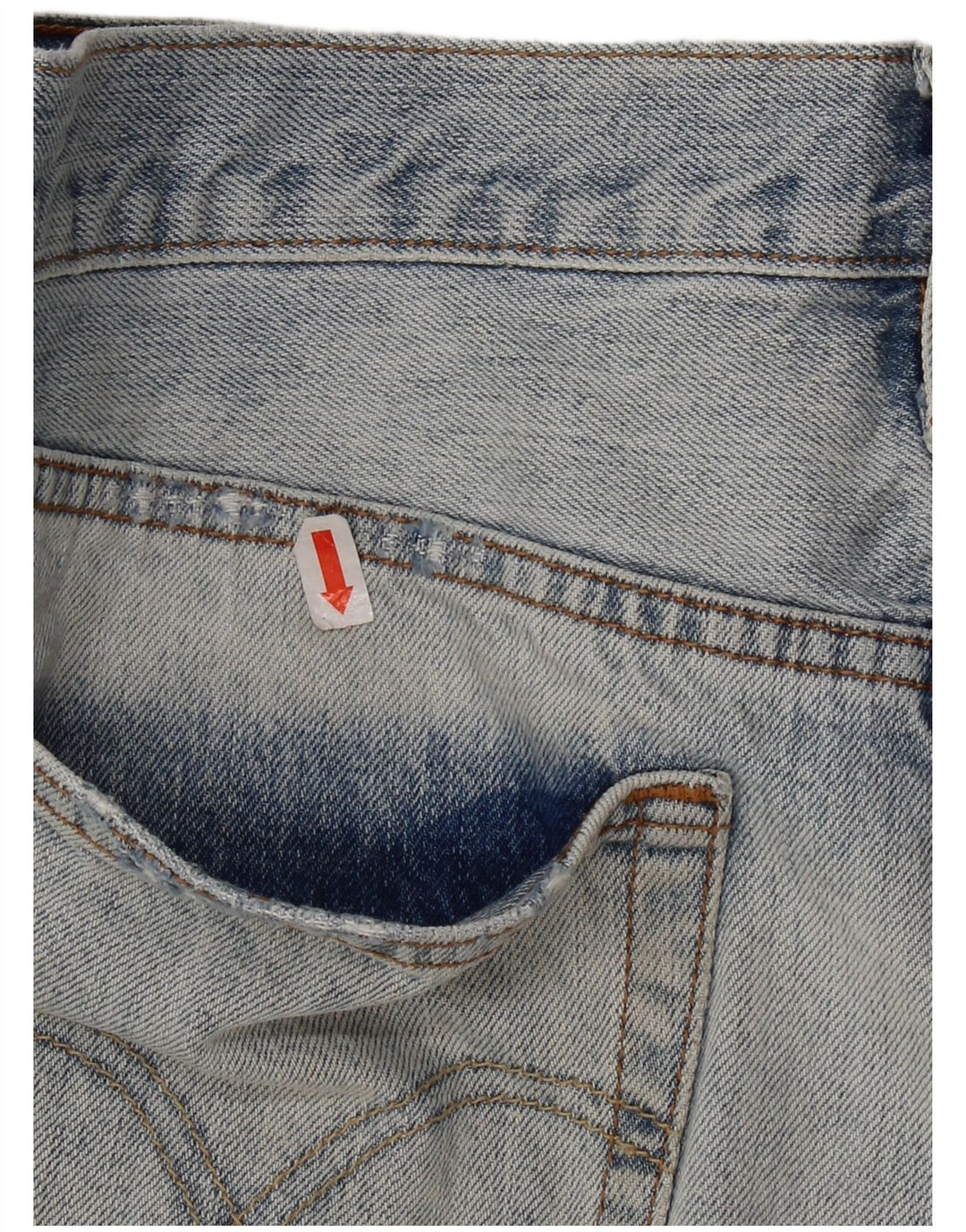 Calça jeans feminina Levi's 501 Distressed W29 algodão azul médio