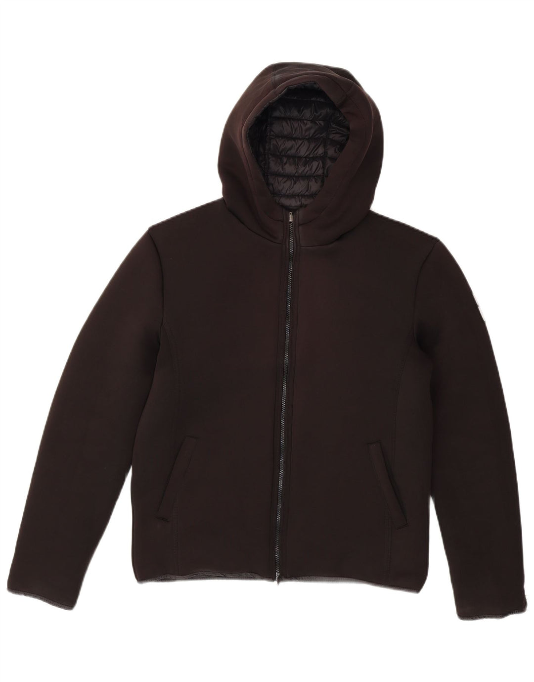 Jaqueta bomber masculina com capuz Bomboogie acolchoada Reino Unido 36 poliéster preto pequeno