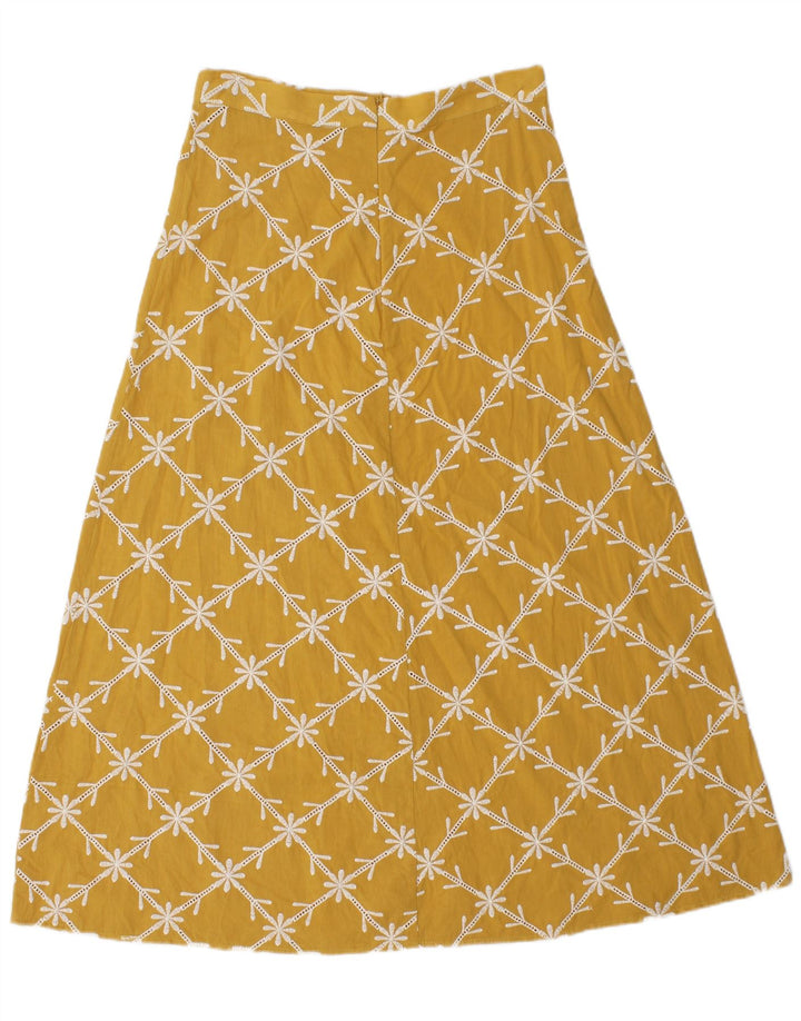 Saia feminina Zara A-Line médio W28 amarelo floral