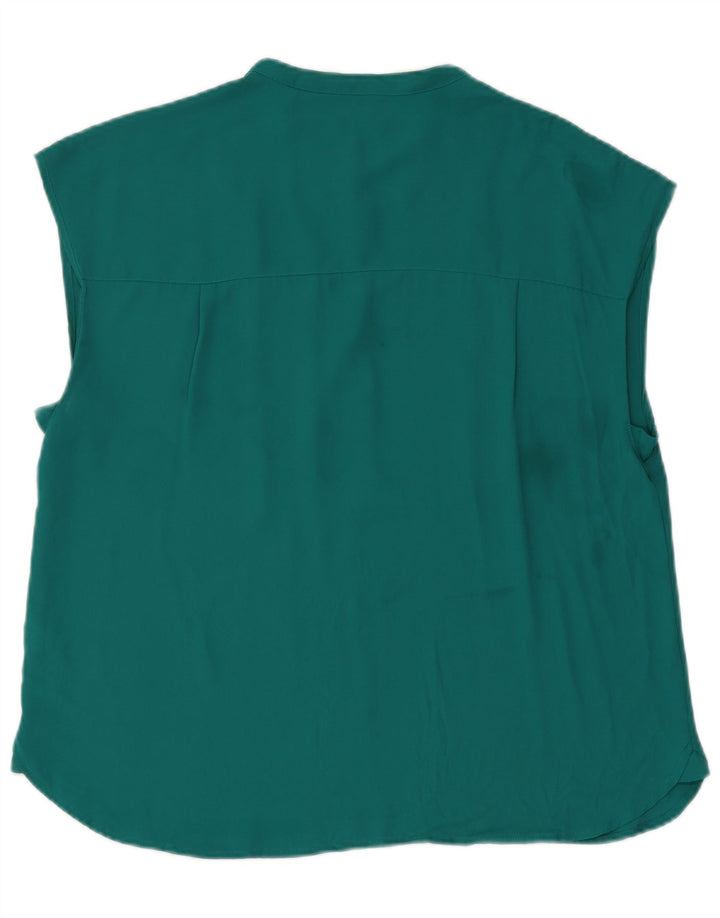 Blusa feminina J. Crew Top UK 16 grande poliéster verde