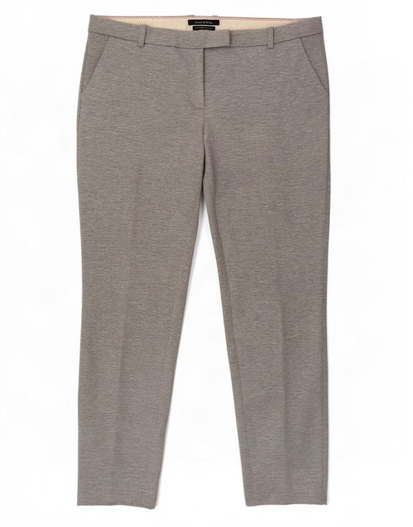 Calça feminina Marc O'Polo Slim Suit EU 42 Grande W34 L28 cinza manchado