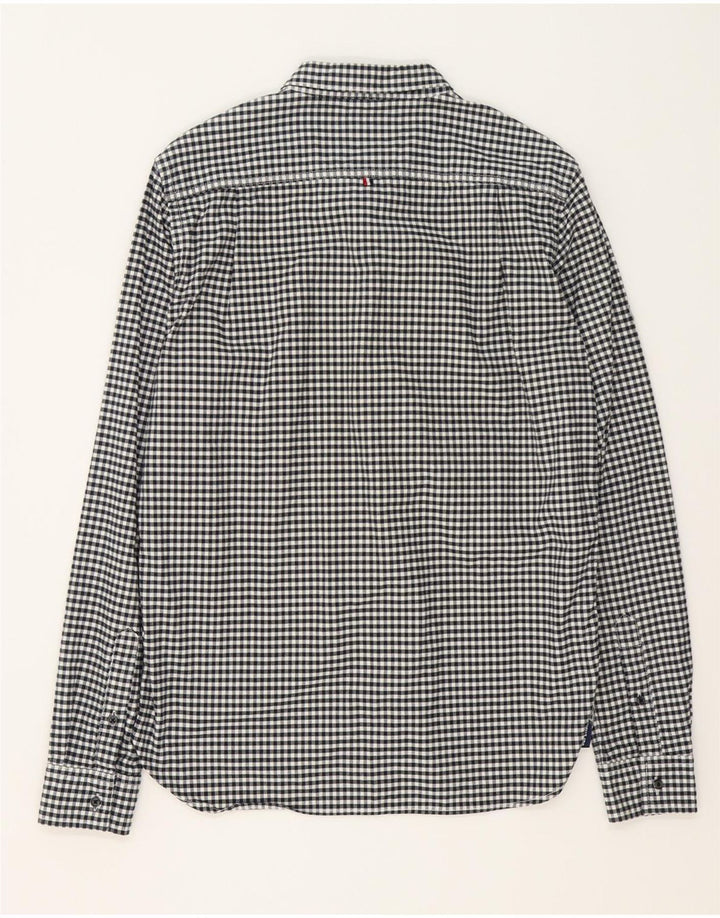 Camisa masculina SUPERDRY grande algodão guingão preto