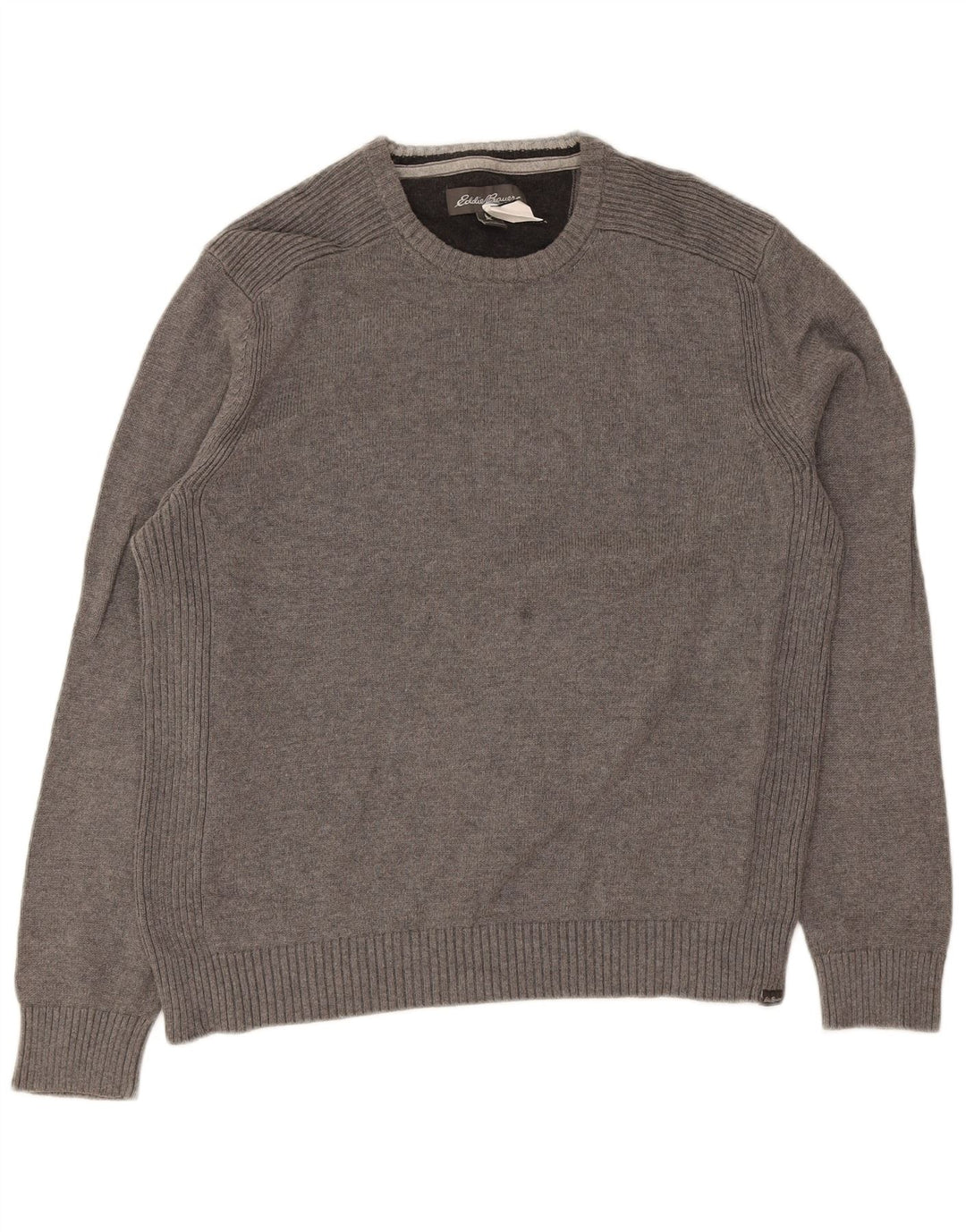 Suéter masculino Eddie Bauer com gola redonda, grande algodão cinza
