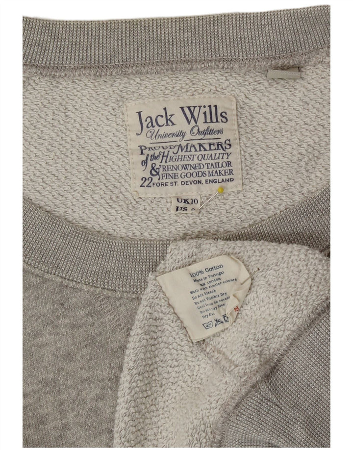 Jack Wills moletom feminino oversized jumper Reino Unido 10 pequeno cinza manchado