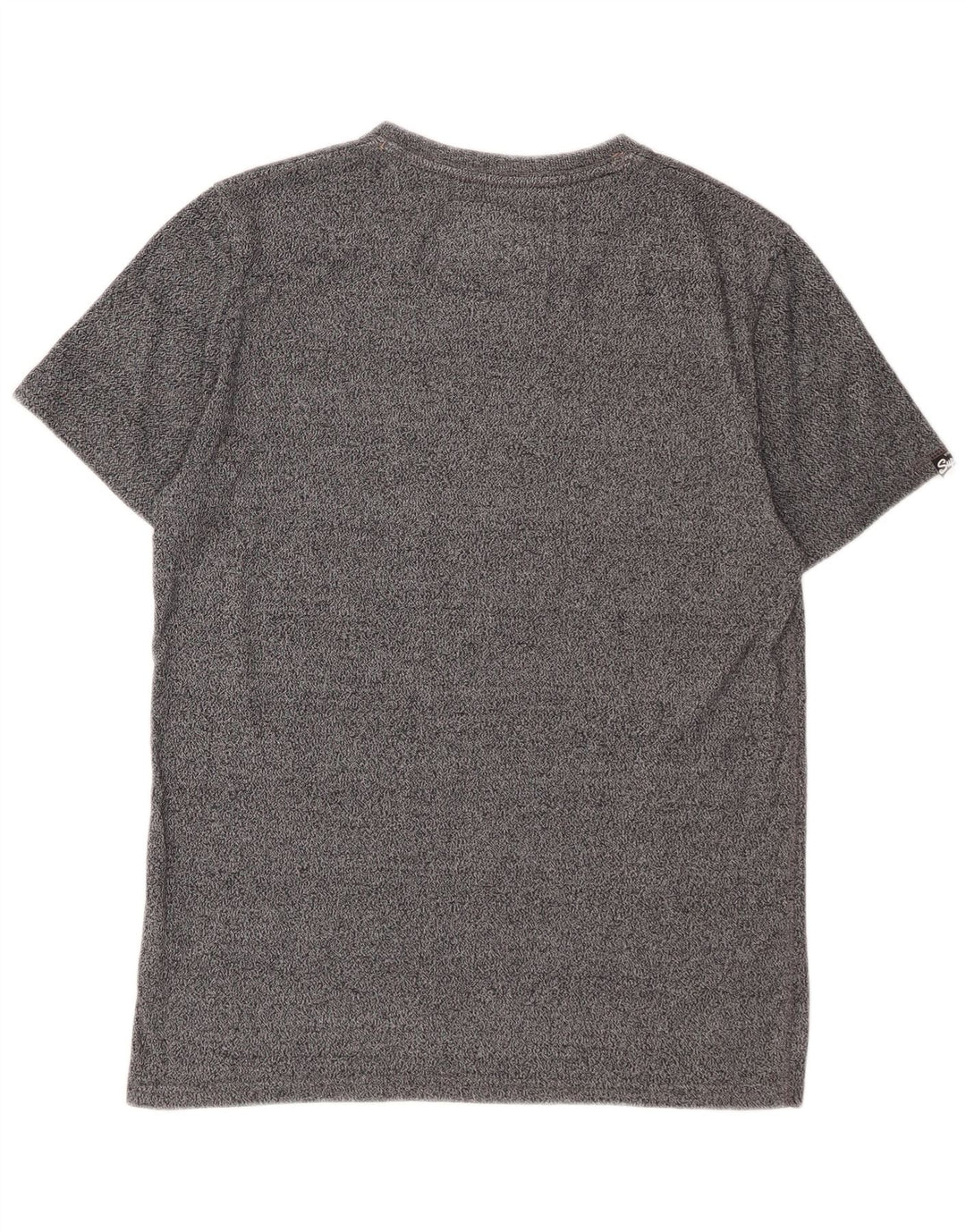 Camiseta masculina gráfica SUPERDRY Top algodão manchado cinza médio