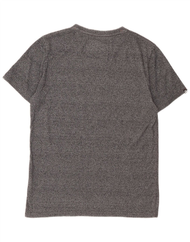 Camiseta masculina gráfica SUPERDRY Top algodão manchado cinza médio