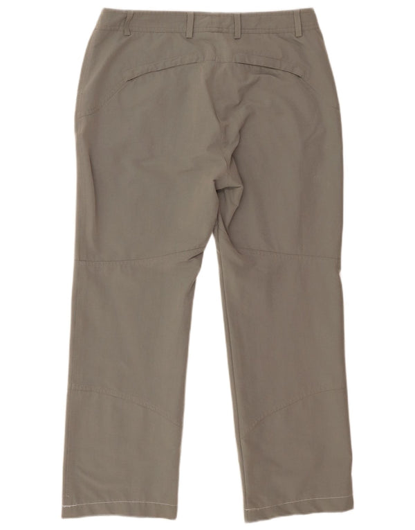 Calça feminina Schoffel reta cortada Reino Unido 14 grande W32 L25 cinza