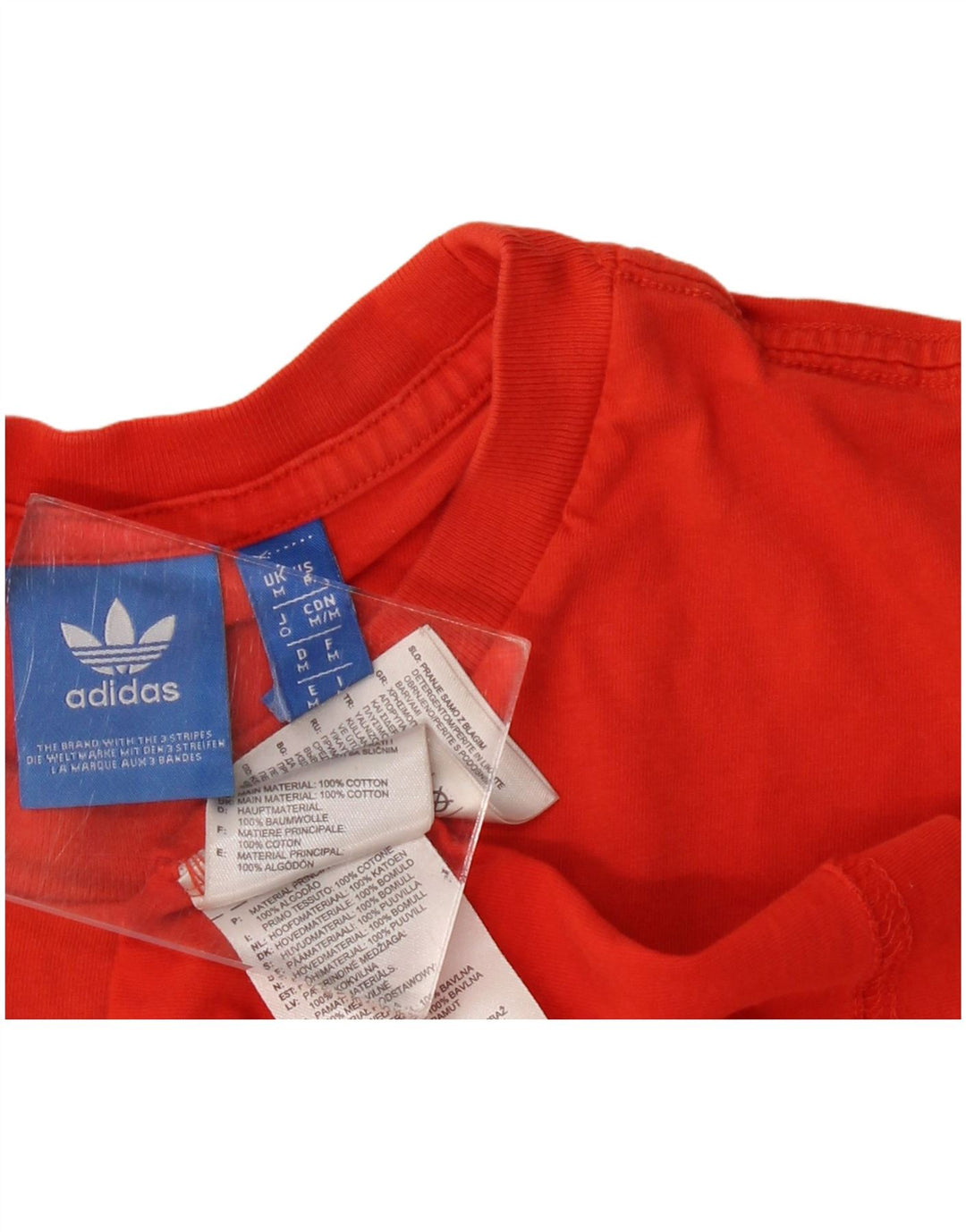 Adidas Mens Graphic T-Shirt Top Médio Algodão Vermelho