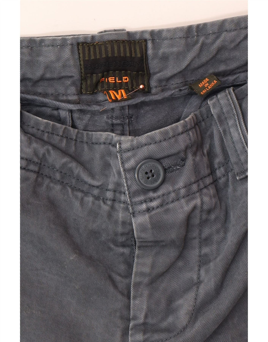 Shorts cargo masculino SUPERDRY médio W32 algodão cinza
