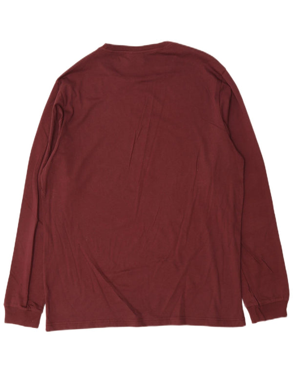 Champion Mens Graphic Top Long Sleeve XL Burgundy Cotton