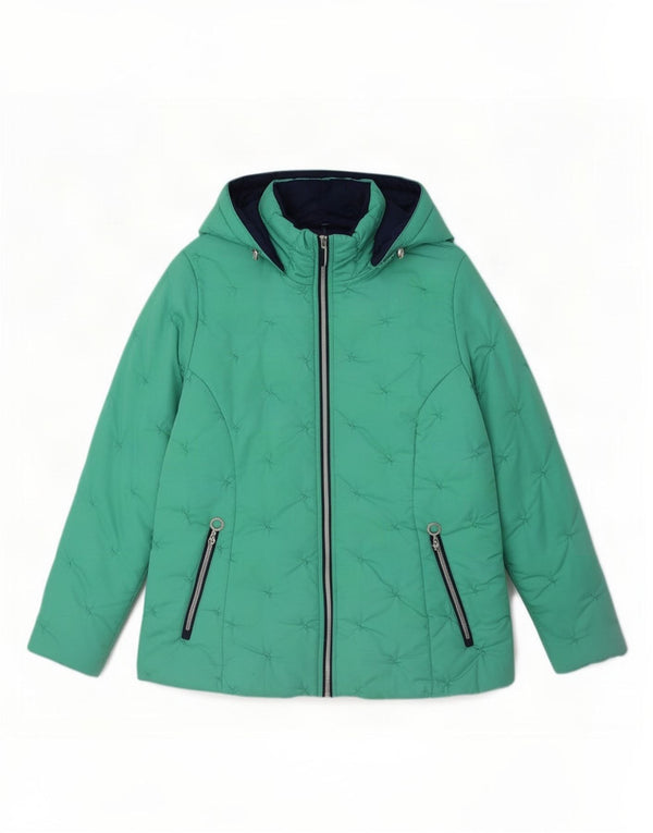 Jaqueta acolchoada com capuz feminina Paco Coastal UK 12 poliéster verde médio