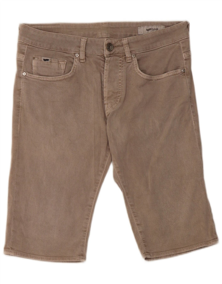 Shorts jeans feminino Gas W32 grande algodão cinza