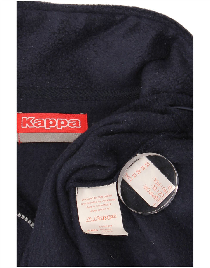 Kappa Mens Zip Neck Fleece Jumper Large Navy Blue Polyester