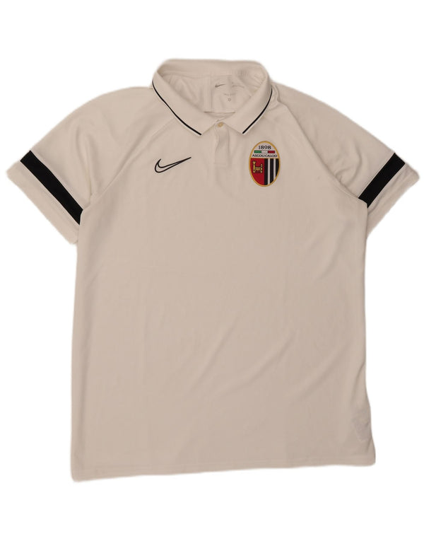 Nike Mens Ascoli Calcio 1898 Polo Shirt XL Branco Colourblock Poliéster
