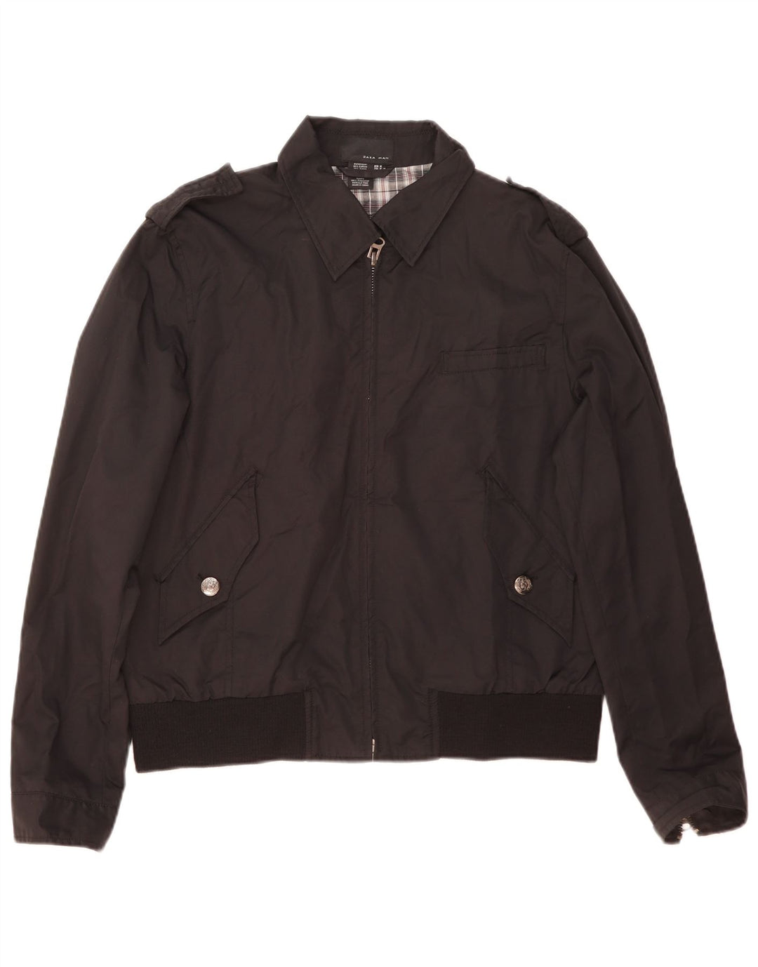 Jaqueta bomber masculina Zara UK 38 algodão preto médio