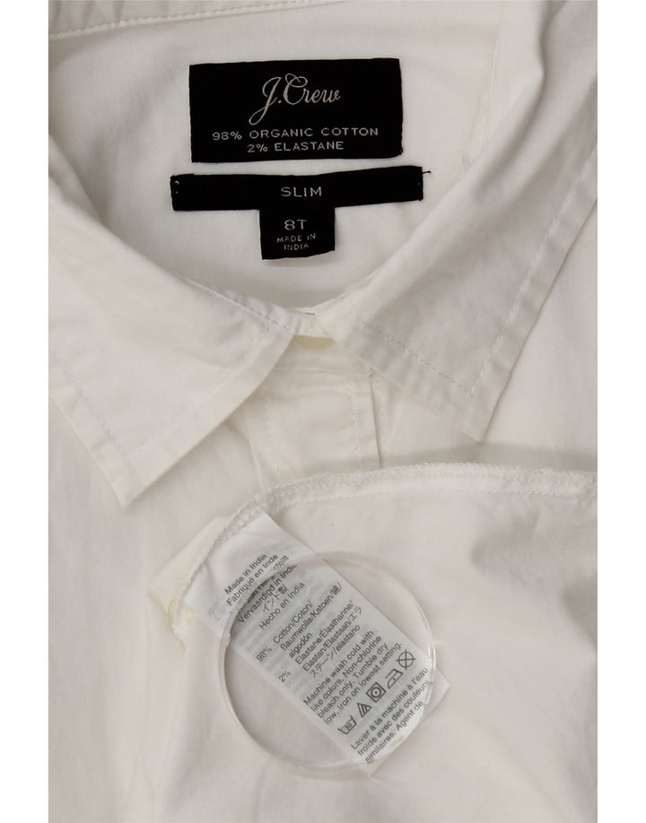 Camisa Slim Feminina J. Crew EUA 8 Algodão Branco Médio
