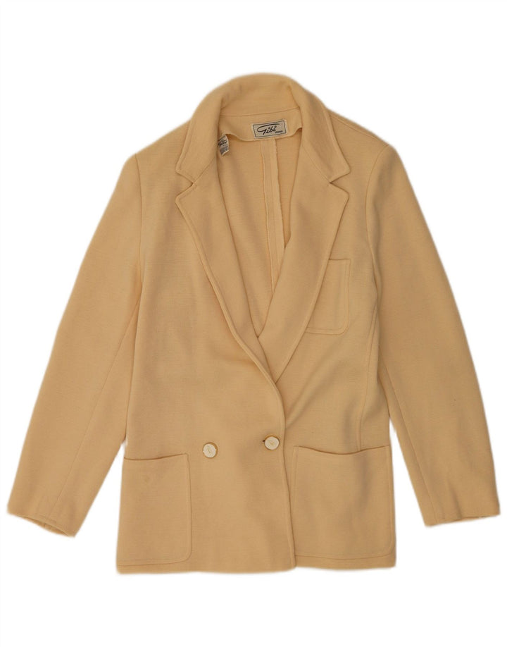 Jaqueta blazer feminina de malha dupla Gibi IT 44 lã bege médio