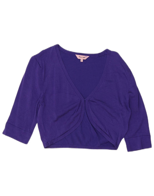 Bolero feminino de manga curta Phase Eight UK 12 viscose roxo médio