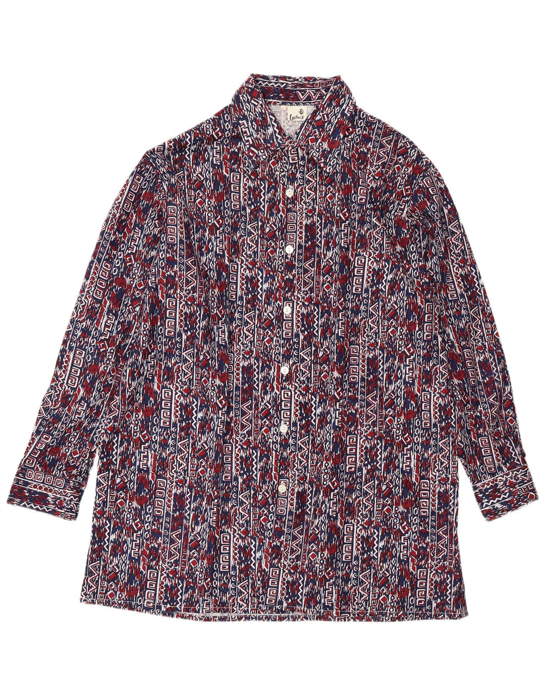 Camisa masculina VINTAGE tamanho 41 grande azul marinho geométrica