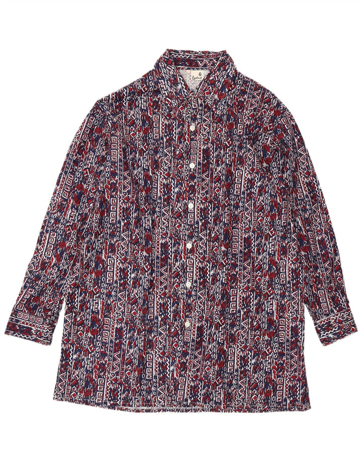 Camisa masculina VINTAGE tamanho 41 grande azul marinho geométrica