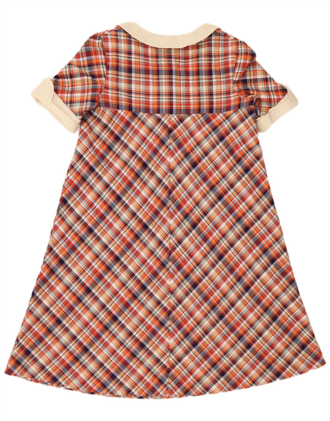 Vestido feminino vintage evasê US 4 pequeno xadrez vermelho