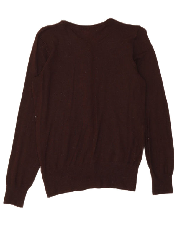 Suéter cardigã feminino Marks & Spencer UK 10 pequeno marrom viscose