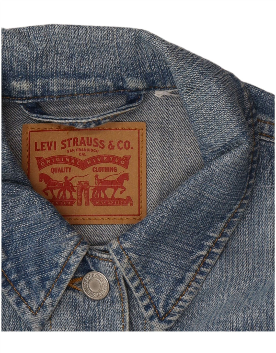 Jaqueta jeans feminina Levi's UK 10 pequena azul