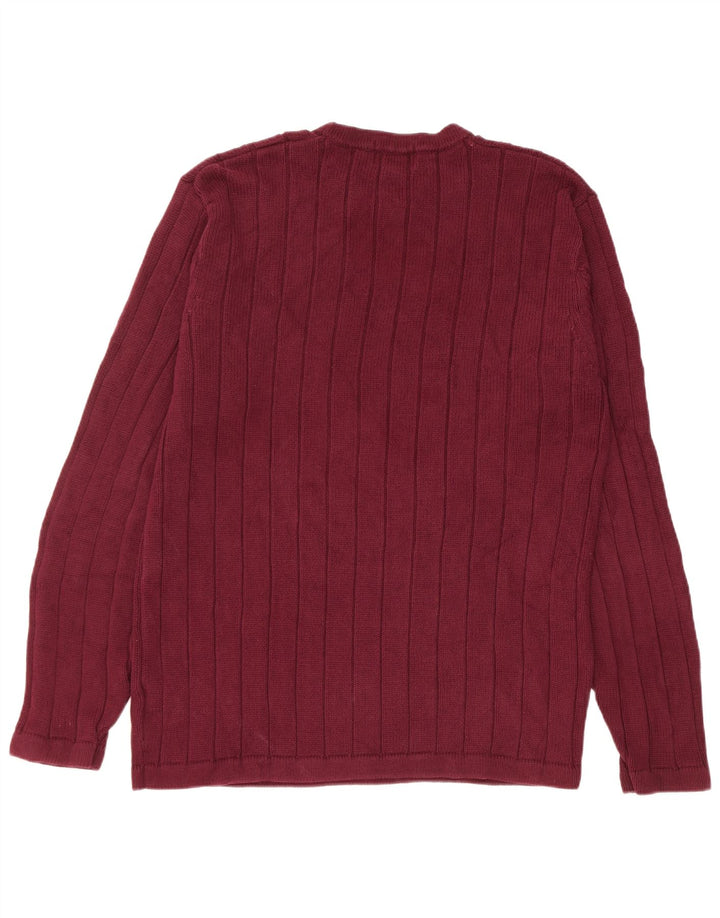 Suéter masculino Eddie Bauer com gola alta e gola redonda, algodão médio vinho