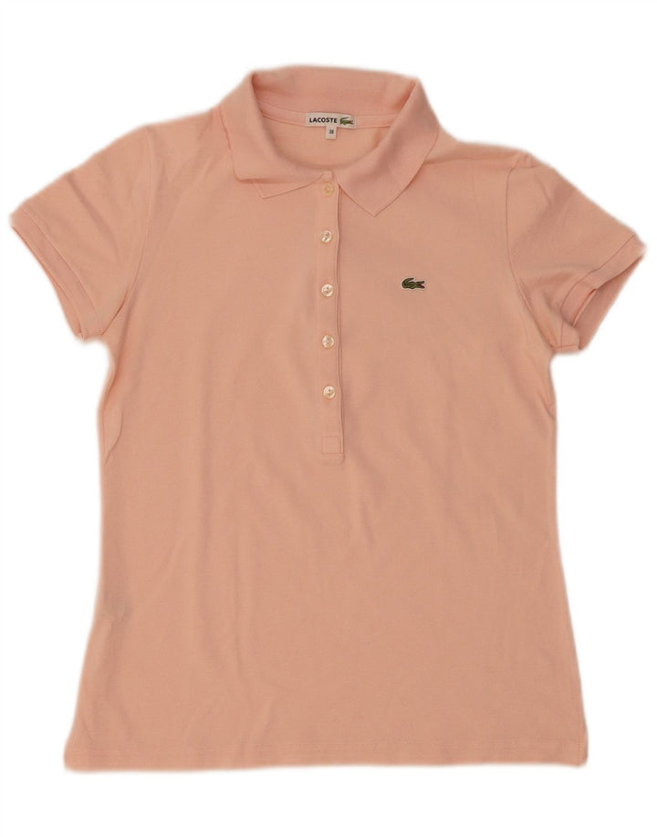Camisa polo feminina Lacoste tamanho 38 algodão rosa médio