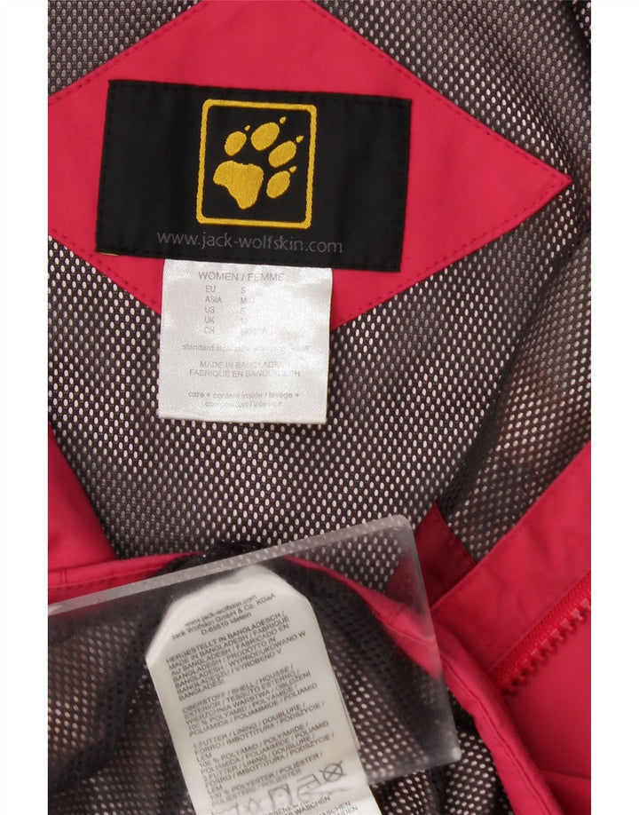 Jaqueta de chuva feminina com capuz JACK WOLFSKIN Reino Unido 10 pequena poliamida rosa
