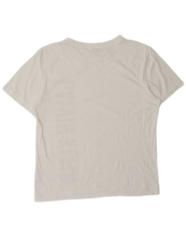 CALVIN KLEIN Camiseta masculina gráfica Top médio algodão branco