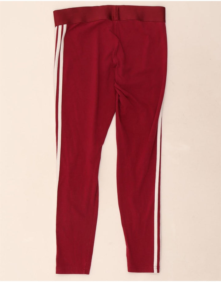 Leggings Adidas Femininas UK 12/14 Médio Algodão Vermelho