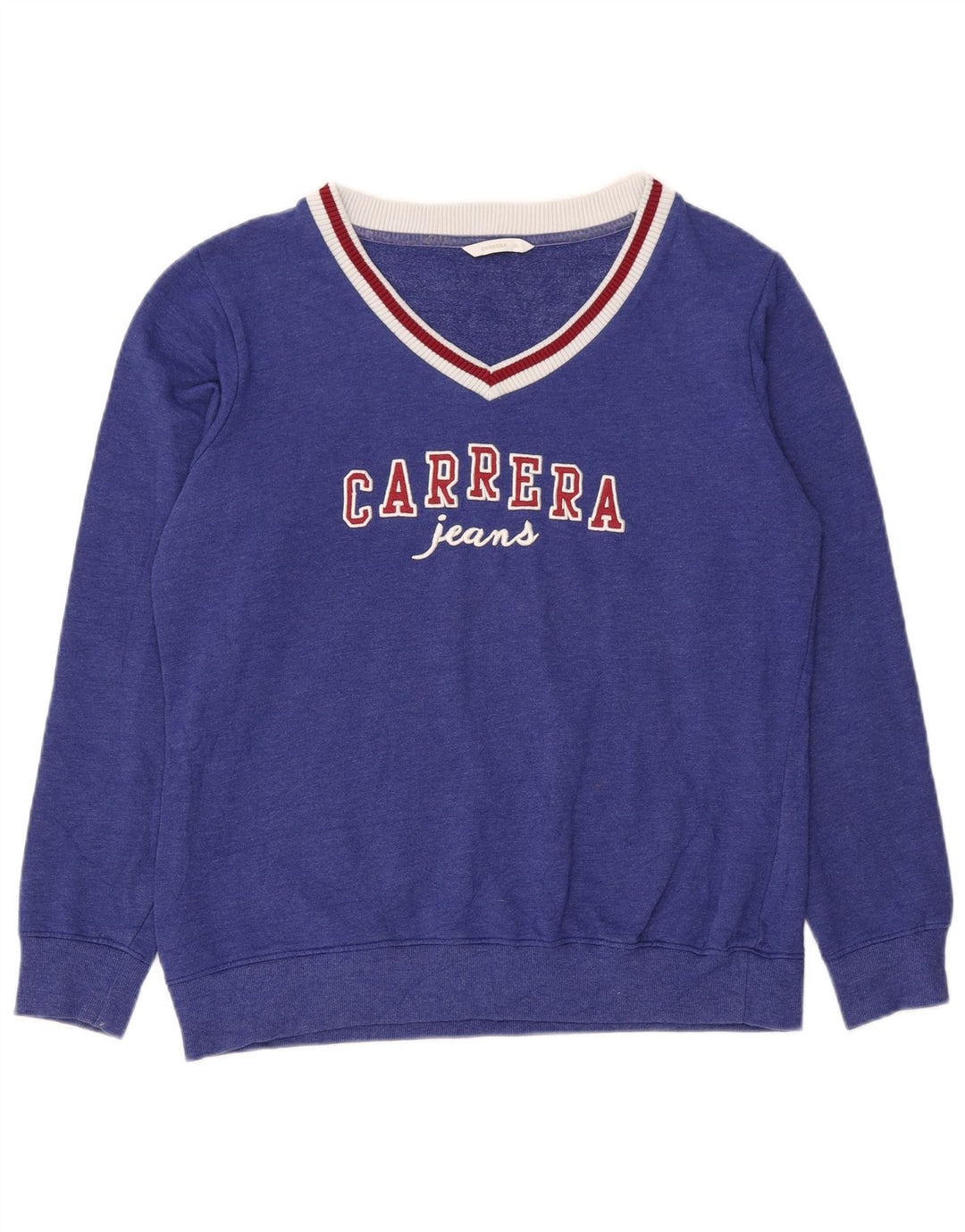 Suéter gráfico feminino CARRERA UK 18 XL algodão azul