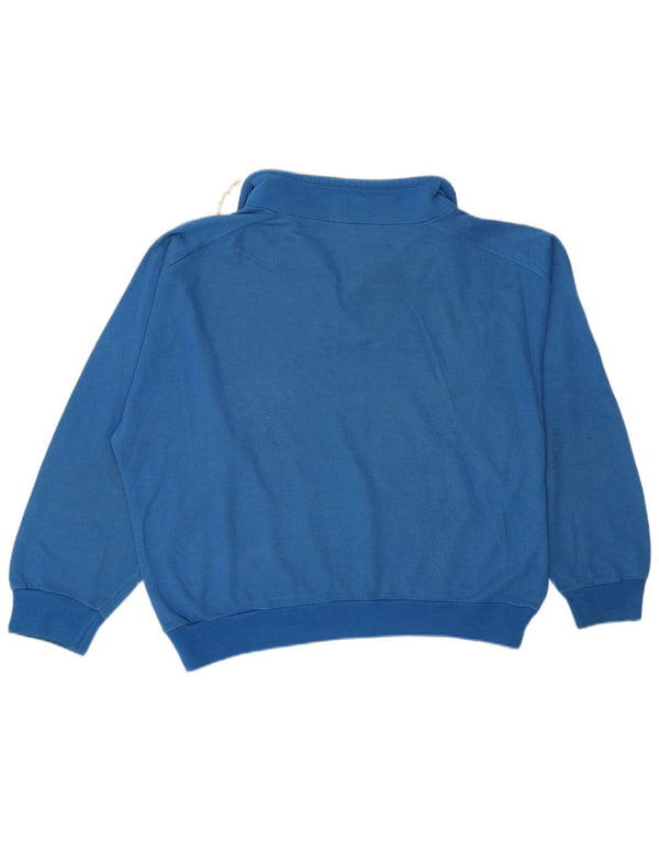 Jumper de moletom gráfico oversized feminino vintage Reino Unido 14 azul médio
