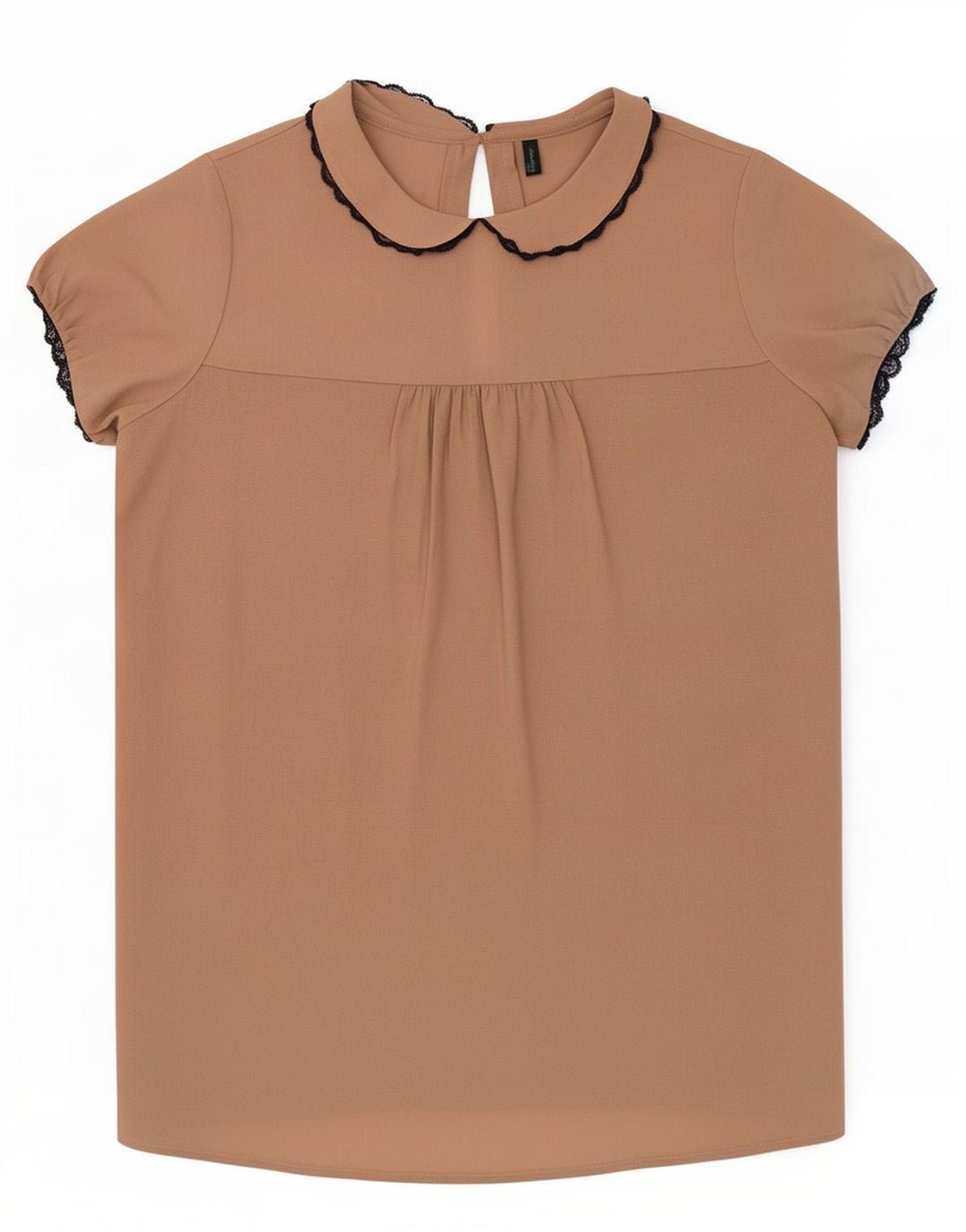 Blusa feminina Benetton UK 10 pequena poliéster bege