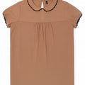 Blusa feminina Benetton UK 10 pequena poliéster bege