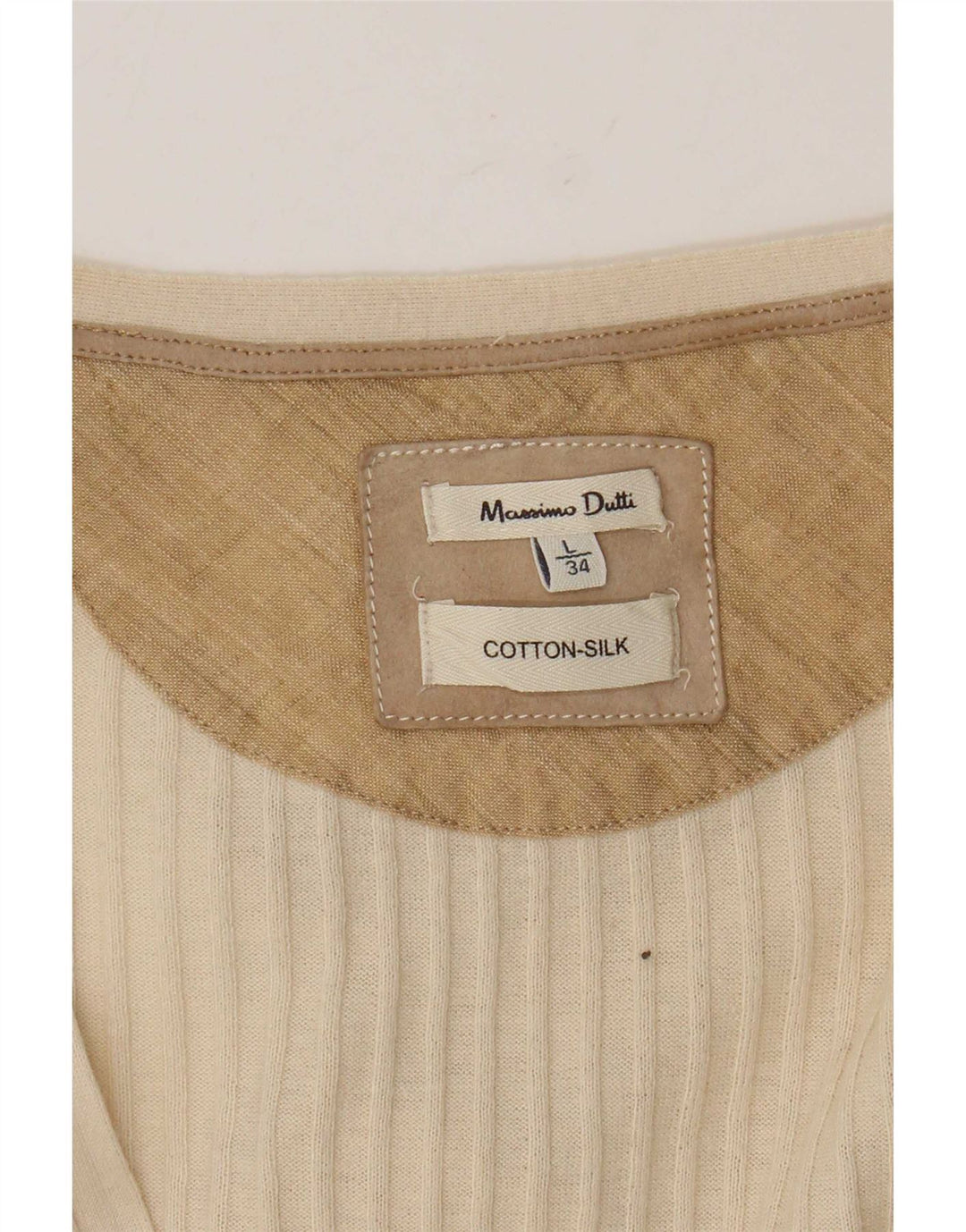 Suéter cardigã feminino Massimo Dutti Reino Unido 16 grande algodão bege