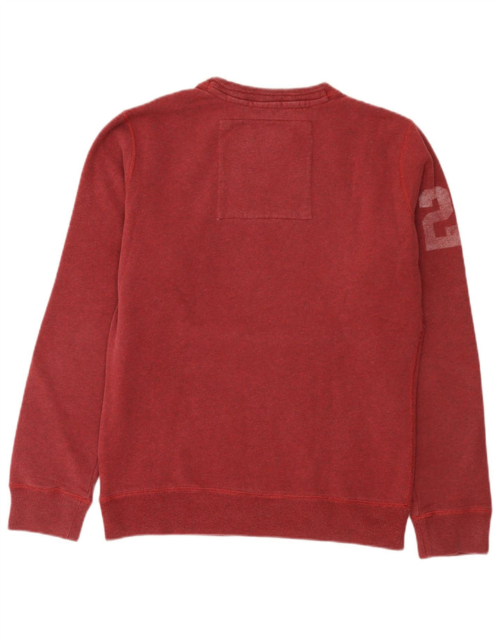 Superdry moletom gráfico masculino jumper médio algodão borgonha