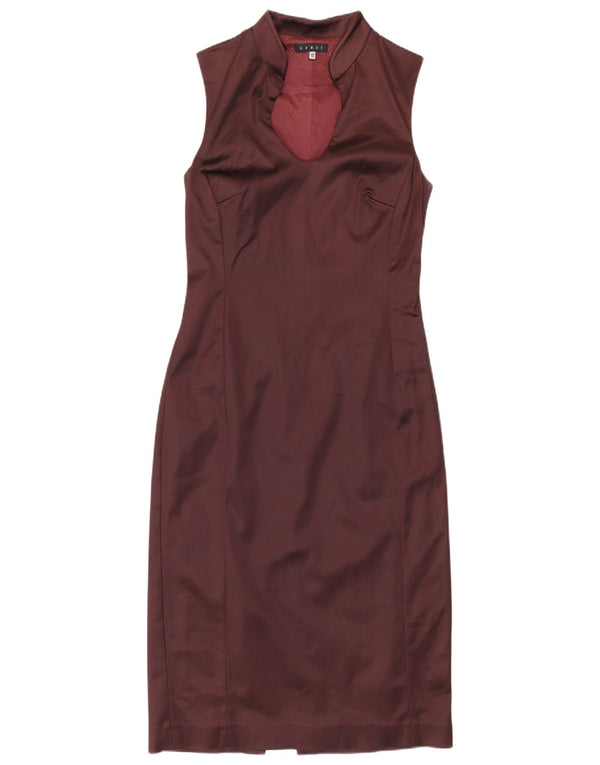 Vestido bodycon feminino sem mangas Coast UK 12 médio acetato borgonha