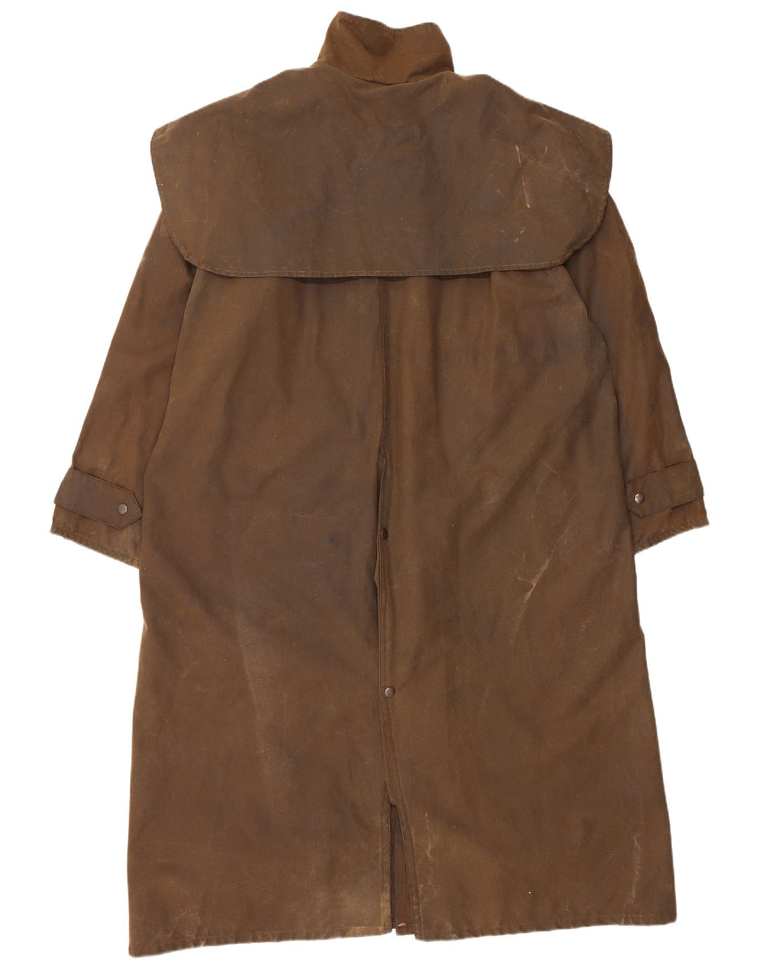 Sobretudo vintage masculino de algodão encerado UK 40 grande marrom