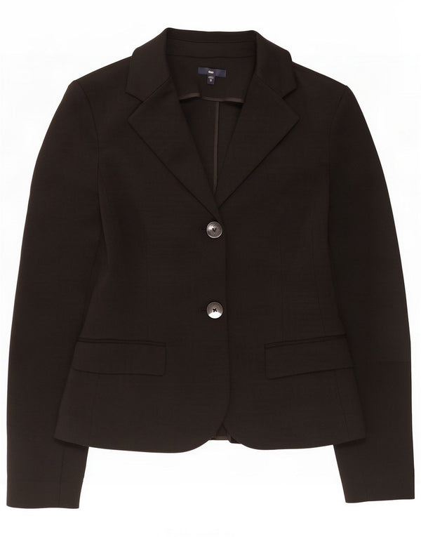 Jaqueta blazer feminina de 2 botões Gap UK 6 XS poliéster preto