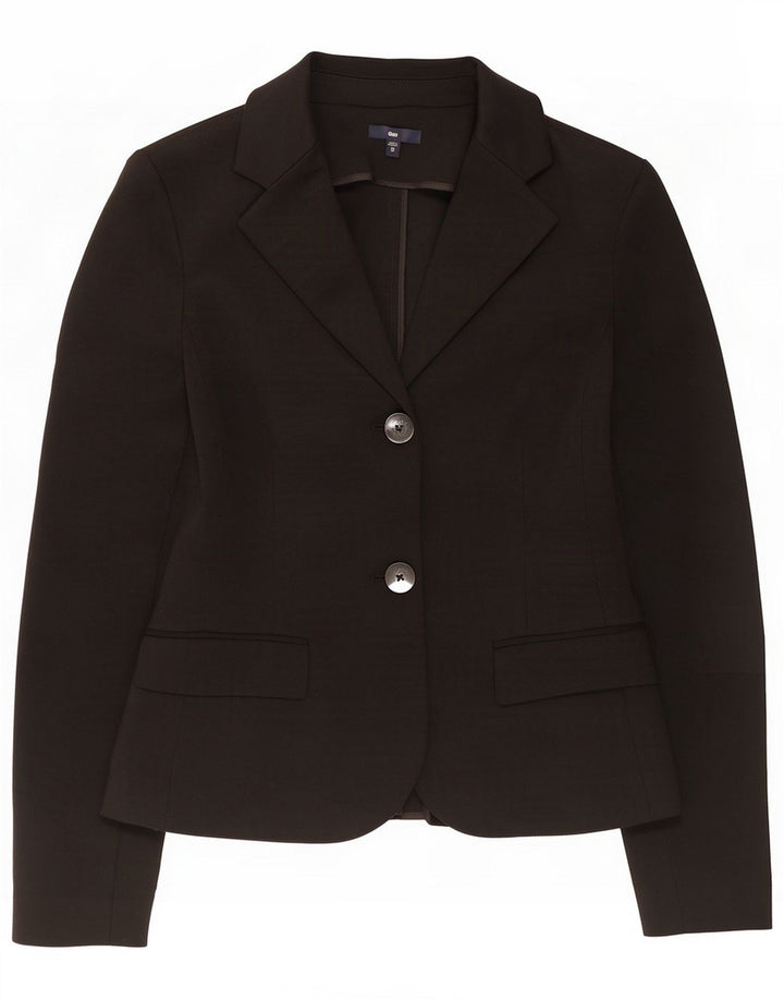 Jaqueta blazer feminina de 2 botões Gap UK 6 XS poliéster preto