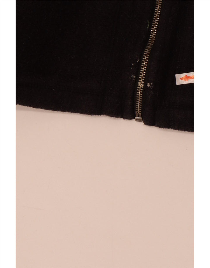 Suéter feminino com capuz e zíper Fat Face UK 14 algodão preto médio