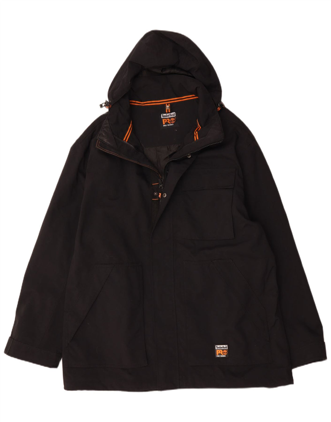 Jaqueta corta-vento masculina Timberland com capuz UK 44 2XL preto poliamida