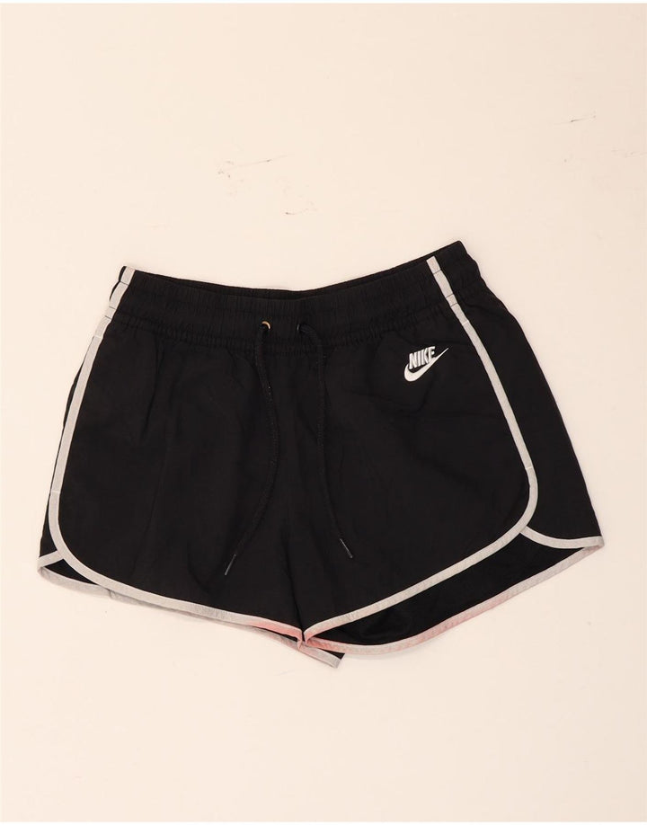 Shorts esportivos femininos Nike UK 10 pequenos poliéster preto