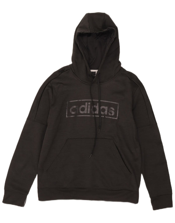 Adidas Feminino Climawarm Graphic Hoodie Jumper Reino Unido 16/18 Grande Preto